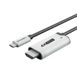 Cable USB-C macho a HDMI macho 4K 60Hz con Power Delivery 100W de 2 metros CABLETIME CC17L, ideal para transmitir video Ultra HD y cargar dispositivos simultáneamente con conexión estable y de alta velocidad.