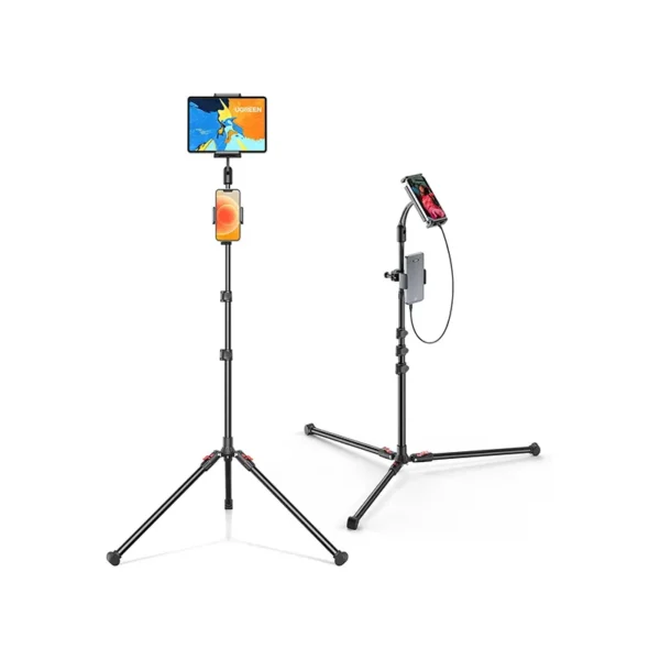 Soporte trípode UGREEN LP585 para tablet y teléfono, ajustable y estable, ideal para contenido, videollamadas y uso manos libres.