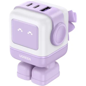 Cargador Fast Charge 65W GaN CD361 35314 | Triple Puerto (USB-A + 2 USB-C) en Color Púrpura