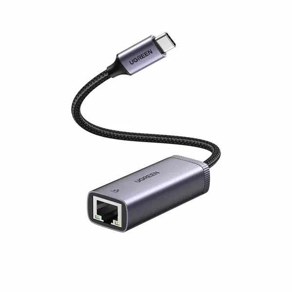 Adaptador USB-C 3.1 a Ethernet Gigabit CM483 40322 | Convertidor de Red 1000Mbps Adaptador USB-C 3.1 a Ethernet Gigabit CM483 modelo 40322, color gris, con puerto RJ-45 para conexión de red cableada de alta velocidad.