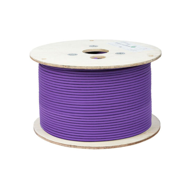 Cable F/UTP Cat 6A 23AWG Sólido LSZH 4 pares Violeta (Rollo 305m) 9A6L4-A5 Cable de red Cat 6A F/UTP sólido 23AWG LSZH violeta 305m 9A6L4-A5 | Rollo profesional con normas IEC 60332-1/3