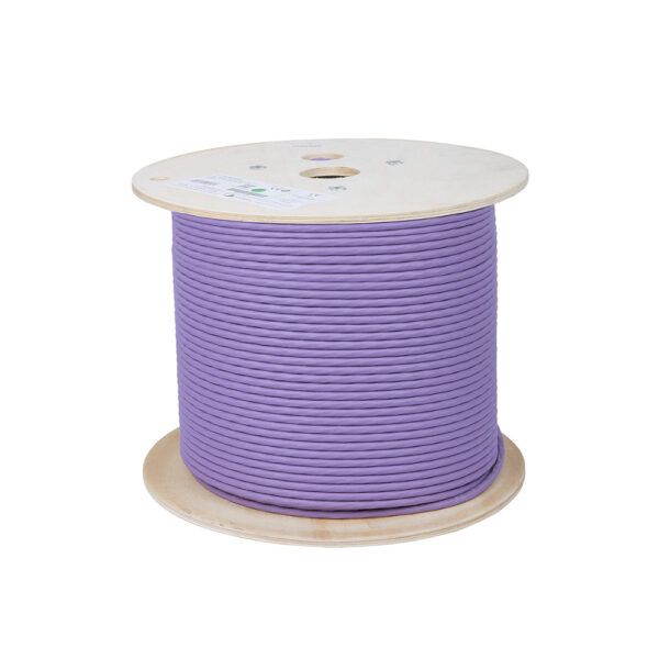 Cable S/FTP Sólido 4P Cat7A TERA 23AWG 9T7L4-E10 Cable S/FTP sólido 4 pares Cat7A TERA 23AWG 1000MHz LSZH color violeta modelo 9T7L4-E10 para redes de alto rendimiento