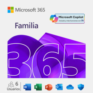 Licencia digital Microsoft 365 Familia ESD por 12 meses para 1 a 6 usuarios, código EP2-32295.
