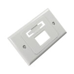 Faceplate MAX horizontal de 2 puertos blanca MX-HFP-02-02B | Placa para módulos de red y datos
