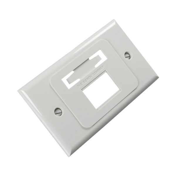 Placa de pared 2 puertos MAX horizontal blanca MX-HFP-02-02B Faceplate MAX horizontal de 2 puertos blanca MX-HFP-02-02B | Placa para módulos de red y datos