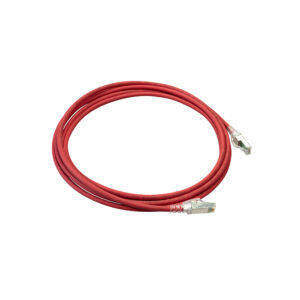 Cable Patch Cord Cat6A LSZH de 3 metros en color rojo modelo ZM6A-S10-03B para redes de alto rendimiento