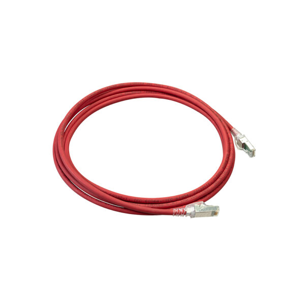 Patch Cord Cat6A LSZH 3 Metros Color Rojo | ZM6A-S10-03B Cable de Alto Rendimiento Cable Patch Cord Cat6A LSZH de 3 metros en color rojo modelo ZM6A-S10-03B para redes de alto rendimiento