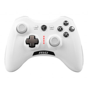 Mando inalámbrico MSI Force GC30 V2 White para gaming, en color blanco, con diseño ergonómico, botones de alta precisión, compatibilidad multiplataforma y dongle USB inalámbrico incluido.