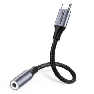 Cable USB-C a 3.5 mm hembra UGREEN AV142 10 cm gris