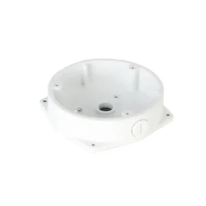 DH-PFA132-E es una caja de conexiones profesional diseñada especialmente para cámaras fisheye, ofreciendo una solución segura y estética para la organización y protección del cableado. Base blanca de plástico circular