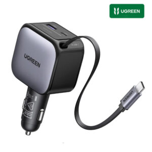 EC602 UGREEN 60W Car Charger Retractable Cable