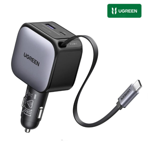 EC602 UGREEN 60W Car Charger Retractable Cable | Cargador/Accesorio Original UGREEN EC602 UGREEN 60W Car Charger Retractable Cable