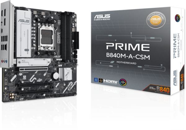 Placa Base ASUS PRIME B840M-A-CSM DDR5 – Plataforma Confiable y Eficiente Placa madre ASUS PRIME B840M-A-CSM con soporte DDR5