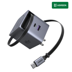 X614 UGREEN 45W GaN Charger Retractable Cable
