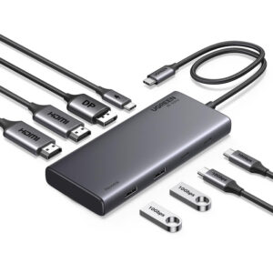 Hub USB-C 8 en 1 UGREEN CM639 2 HDMI + DisplayPort