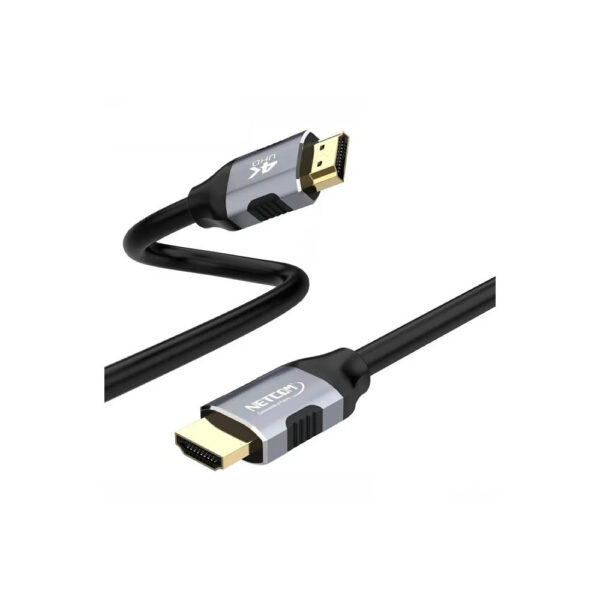 Cable HDMI a HDMI Netcom PE-HD0102 1.8m 4K Ultra HD 60Hz HDR 18Gbps Cable HDMI Netcom PE-HD0102 1.8 metros 4K Ultra HD HDR 18Gbps con conectores dorados