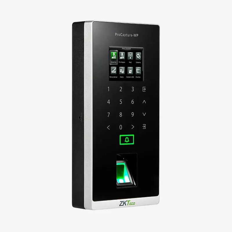 Terminal de huella digital para control de acceso con protección IP65 Zkteco PROCAPTURE-WP, Green label