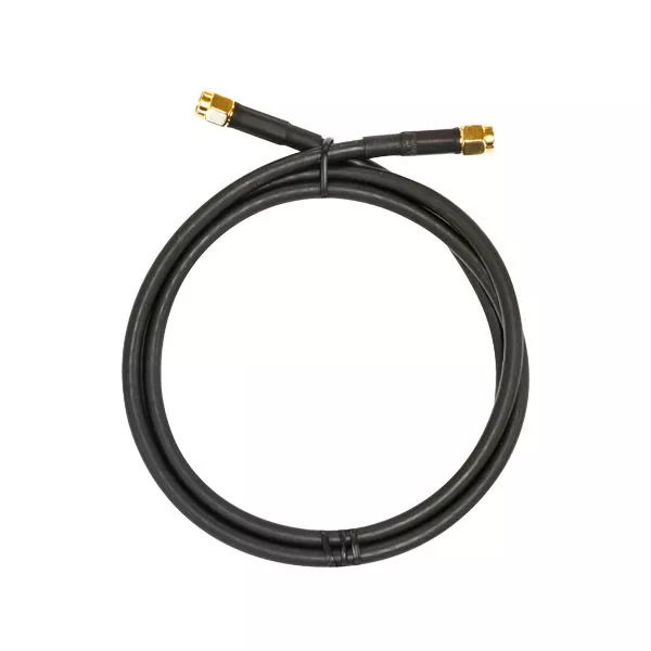 Cable coaxial negro con conectores