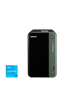 2814768989 Servidor NAS QNAP TS-253D-4G - Servidor NAS QNAP de 2 bahías tipo torre, 4-core 2.0GHz 4GB RAM | TS-253D-4G
