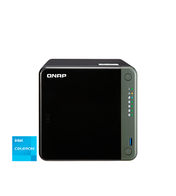 7916640654 Servidor NAS QNAP TS-453D-4G - Servidor NAS QNAP de 4 bahías tipo torre, 4-core 2.0GHz 4GB RAM | TS-453D-4G
