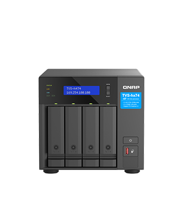 Servidor NAS QNAP TVS-h474-PT-8G - Servidor NAS QNAP de 4 bahías tipo torre, 2-core 3,7 GHz 8GB RAM | TVS-h474-PT-8G