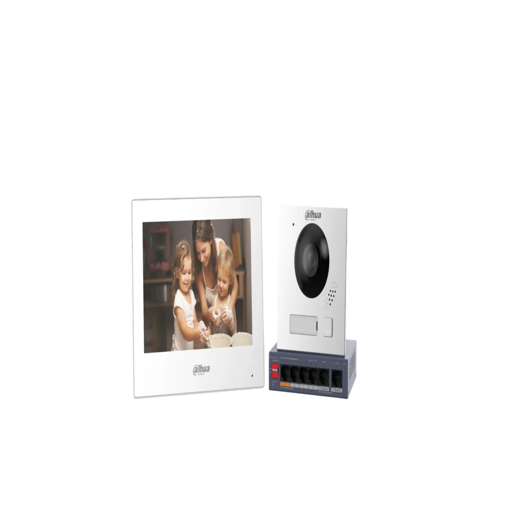 Kit de video portero IP 1 botón Dahua DHI-KTP11(F), Vto 2 MP IP65/IK07, Monitor interior tactil 7" WIFI