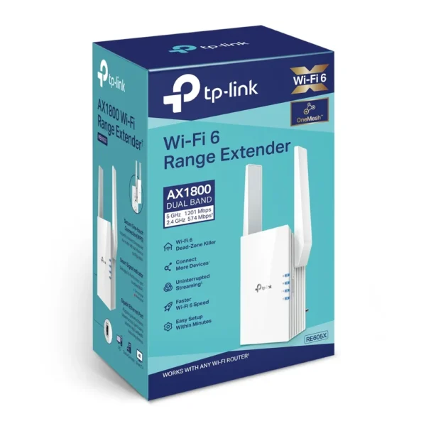 RE605X-image-0-1724795872531 Extensor Tp-link WIFI 6 AX1800 - RE605X EXTENSOR TP-LINK WIFI 6 AX1800 DUAL BAND (5GHZ/2.4GHZ)