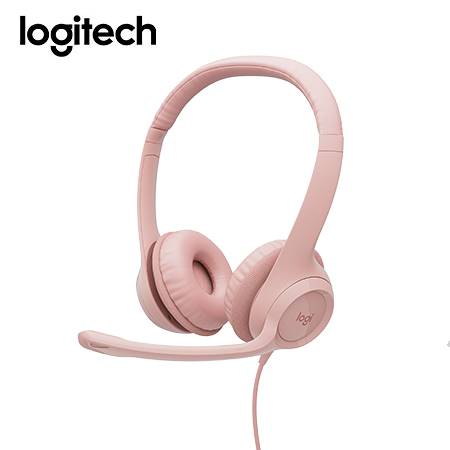 Audífono con micrófono Logitech H390 USB Noise Cancelling Rose 981-001280