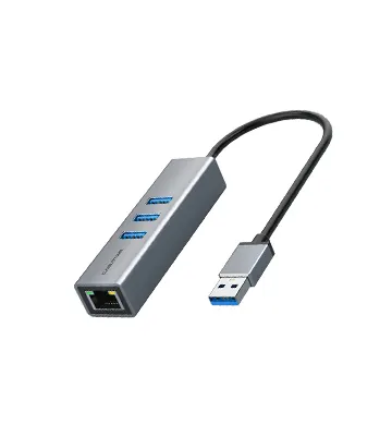 Adaptador Hub de USB A a puertos USB A RJ45 CABLETIME CB55G mini