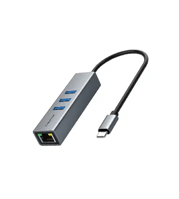 Adaptador Hub de USB C a puertos USB A RJ45 CABLETIME CB54G mini