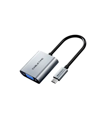 Adaptador de USB C macho a VGA hembra CABLETIME CP17A mini