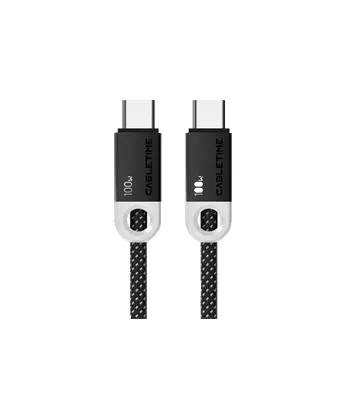 Cable USB C Trenzado 100W de 2M Negro CABLETIME CUP1L mini