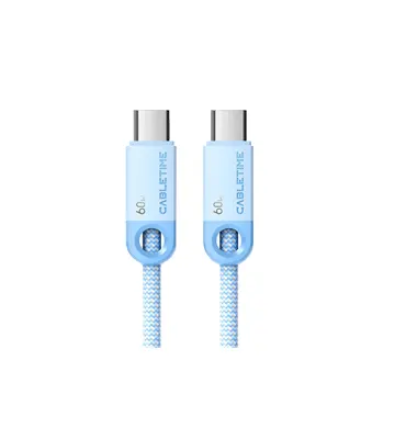 Cable USB C Trenzado 60W de 2M Celeste CABLETIME CUP3L mini