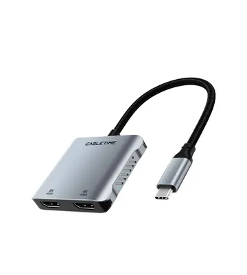 adaptador-de-usb-c-a-hdmi-4k8k-usb-a-pd-100w-cabletime-cb70g Adaptador de Usb-C Cabletime CB70G - Adaptador de USB-C a HDMI 4K/8K, USB-A, PD 100W - CABLETIME | CB70G