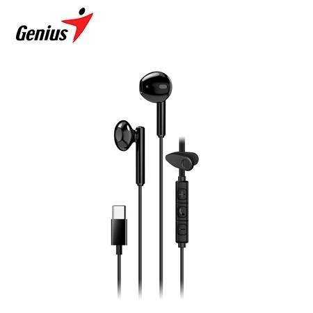 Audífono con micrófono Genius HS-M366 In-Ear USB-C 14.2MM Clip Giratorio Black 31710033400