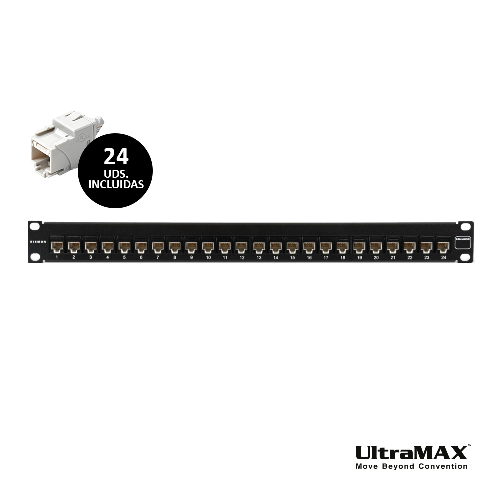 Patch panel modular de 24 puertos