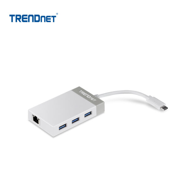 Adaptador TRENDnet USB-C a RJ45 Gigabit con hub de 3 puertos USB-A | TUC-ETGH3 Adaptador de red usb TRENDnet TUC-ETGH3