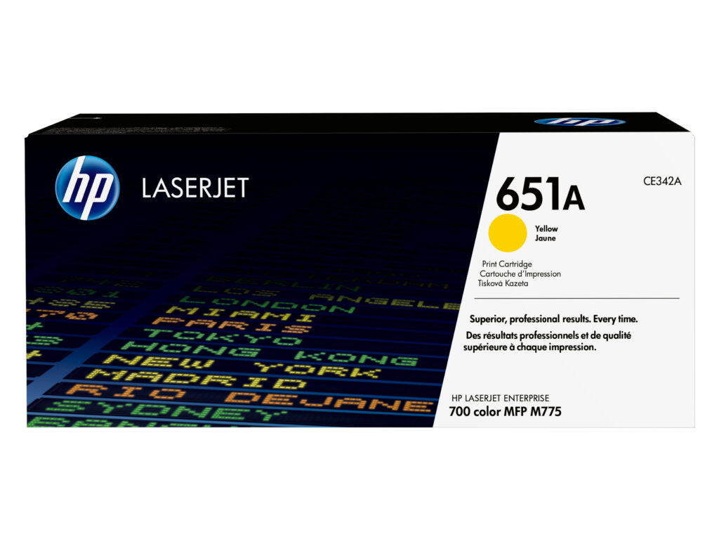 Tóner HP 651A Amarillo original CE342A para LaserJet Enterprise 700, 16.000 páginas