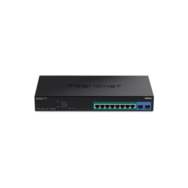 Switch administrable TRENDnet de 8 puertos PoE+ 130W y 2 SFP | TPE-1021WS 1 Switch administrable TRENDnet de 8 puertos PoE+ 130W y 2 SFP | TPE-1021WS – vista 2