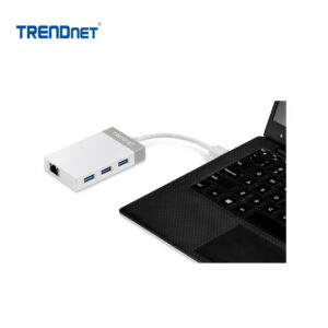 Adaptador TRENDnet USB-A a RJ45 Gigabit con hub de 3 puertos USB-A | TU3-ETGH3 – vista 3