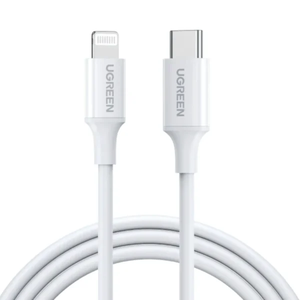 Cable UGREEN USB-C a Lightning 1 m carga rápida PD 3 A blanco US171 Cable UGREEN USB-C a Lightning 1 m carga rápida PD 3 A blanco US171