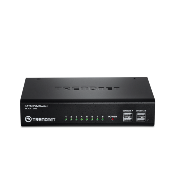 Switch KVM TRENDnet de 8 puertos RJ45 (Cat5) | TK-CAT508 1 Switch KVM TRENDnet de 8 puertos RJ45 (Cat5) | TK-CAT508 – vista 2
