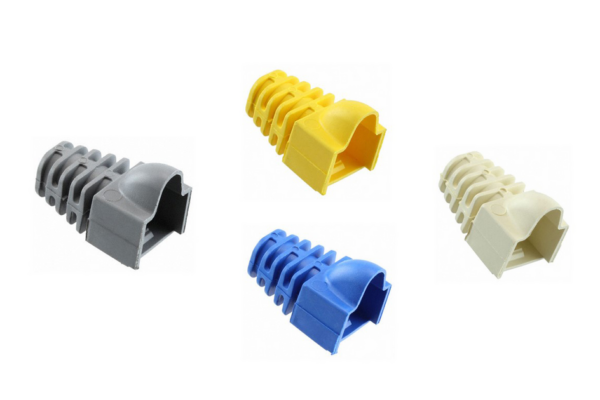 Bota para plug modular CommScope 1933943-2 blindada tipo capucha Cat6A/Cat6, gris, pack de 100