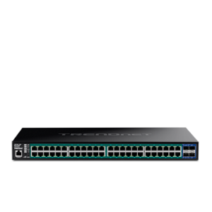 Switch administrable TRENDnet de 48 puertos Gigabit y 4 SFP | TEG-524WS – vista 3