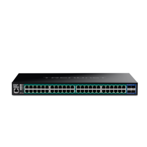 Switch administrable TRENDnet de 48 puertos PoE+ 740W y 4 SFP+ 10G | TPE-3524SF