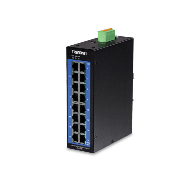 Switch industrial TRENDnet Web Smart de 16 puertos Gigabit | TI-G160I Switch industrial TRENDnet TI-G160I