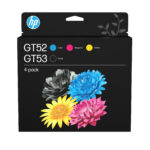 Pack de 4 botellas HP GT53/GT52 - Pack de 4 botellas de tinta HP GT53/GT52 originales (negro, cian, magenta, amarillo) 9F3N4AL