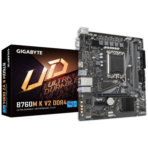 Placa madre GIGABYTE B760M K V2 DDR4 Intel B760 Express LGA 1700 micro ATX B760M-K-V2-DDR4 Placa madre Gigabyte B760M - Placa madre GIGABYTE B760M K V2 DDR4 Intel B760 Express LGA 1700 micro ATX B760M-K-V2-DDR4