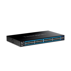 Switch administrable TRENDnet de 48 puertos Gigabit y 4 SFP+ 10G | TEG-3524S – vista 2