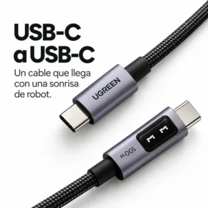 Cable UGREEN USB-C a USB-C 2 m carga rápida PD 5 A Uno L509 1 Cable UGREEN USB-C a USB-C 2 m carga rápida PD 5 A Uno L509